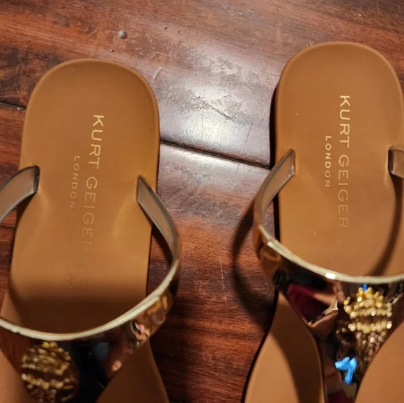 Kurt Geiger Silver and Coral Sandals - Picture 3 of 6